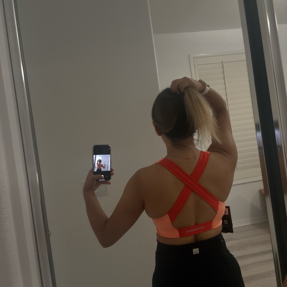 New Balance Vibrant Orange Sports Bra - Picture 3 of 3